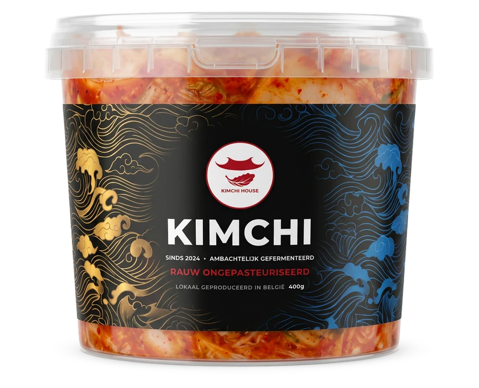 A 400 g tub of Kimchi House kimchi